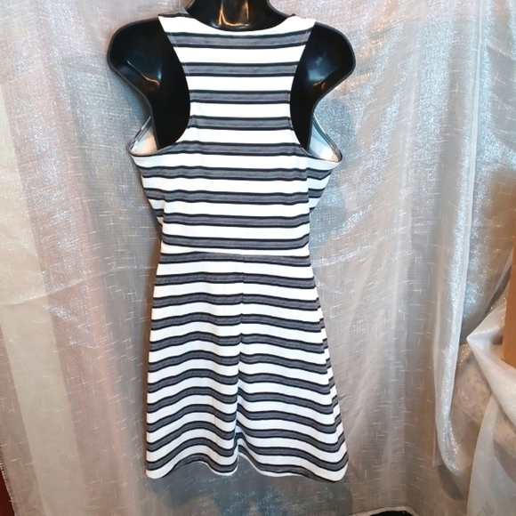 H&M Striped Dress, M, Racer-back, Black & White - Picture 2 of 6